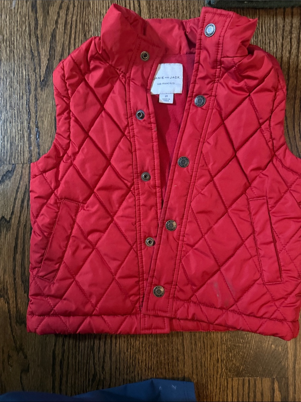 Janie and Jack Bright Red Quilted boys  Vest